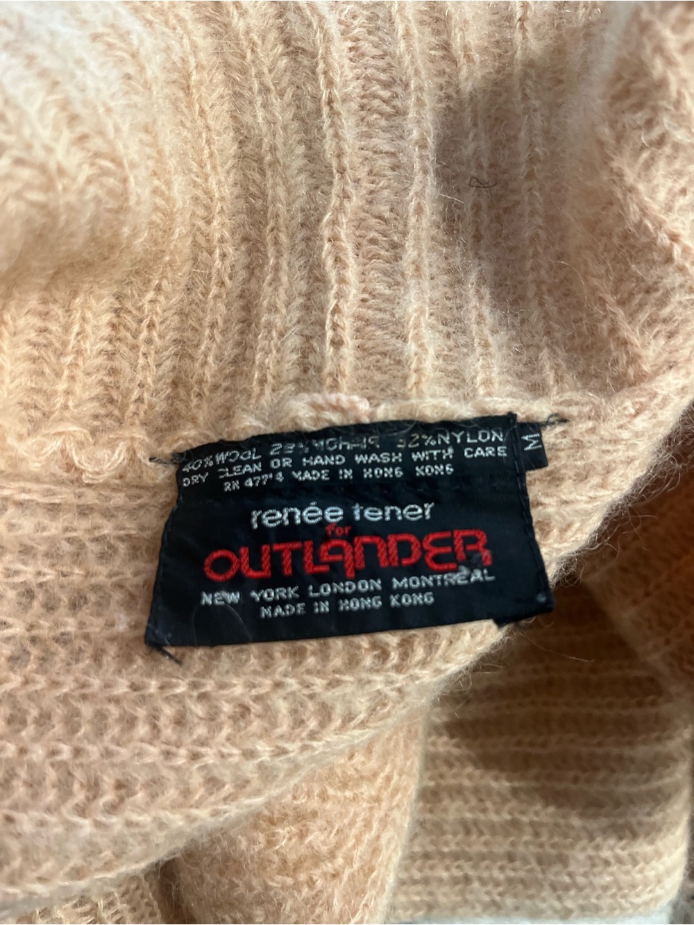 Renee Tener for Outlander Mohair and Wool Coral Peach Ribbed Open Cardigan MED - Picture 4 of 9